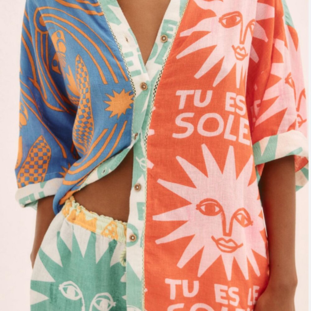 Anthropologie Multicolor Graphic Top